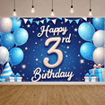thumbnail image 6 of Blue Theme Happy 3rd Birthday Banner Starry Design 3rd Birthday Display Gift Box Decor Sparkling Effect Birthday Party Backdrop for 3rd Birthday Party Kids Gathering Indoor Decoration, 6 of 9