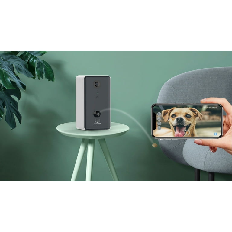 Smart Treat Dispenser with 2-Way Camera for Dogs Cats, 2.4Ghz & 5Ghz WiFi,  1080P Camera, Live Video, Auto Night Vision, 2-Way Audio, Compatible with  Alexa 