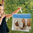 thumbnail image 3 of Summer Sandy Beach Hand Towels 2 PCS, Coconuts Seashells Kitchen Towel Ultra Soft and Highly Absorbent,Decorative Fingertip Face Towel for Bathroom Hotel, 28.3"x14.4", 3 of 5