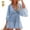 Blue, variant on Women's Lace Crochet Romper Dress,Batwing Sleeve Backless Ruffle Dresses,Buttons Down Swing Beach Dress