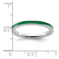 thumbnail image 4 of Sterling Silver Stackable Expressions Green Enameled 2.25mm Ring, 4 of 5