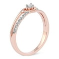 thumbnail image 2 of 1/20 Carat T.W. Diamond Split Shank Two-Tone Heart 10kt Rose Gold Fashion Ring, 2 of 6