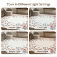 thumbnail image 7 of ODIKA 8'x10' Washable Area Rug Durable, Non-Slip Pink Petal Border Whimsical Scattered Polka Dot Motifs Boho Scallop for Living Room, Under Sectional, Family Room, 7 of 7