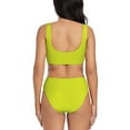 thumbnail image 3 of Daiia Yellow Women's Bikini Set Two Piece Swimsuit High Waisted Bikini Adjustable Straps Bikini Perfect for Beach, Pool, and Summer Vacation-X-Large, 3 of 9