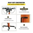 thumbnail image 6 of 1100 LBS Transmission Jack - 1/2 Ton Hydraulic Telescopic Jack with Foot Pedal, 360° Swivel, Adjustable Saddle, Garage Shop Lift Hoist - Orange, 6 of 7
