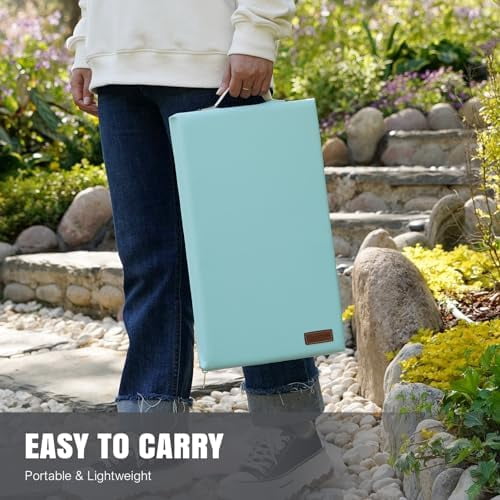 Waterproof Kneeling Pad for Garden or Bath, 2 inch Thick Soft Foam Kneeler Mat for Gardeners Knee Support or Bathtub Bathing Baby with Handle and Removable Cover-Green