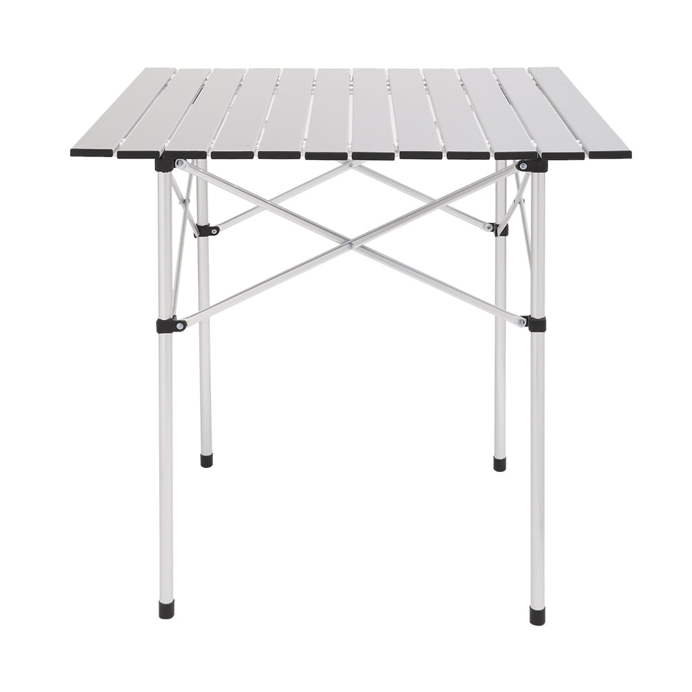 Outdoor Patio Roll up Portable Folding Camping Square Picnic Table Aluminum Leg 