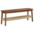 thumbnail image 2 of Alaterre Furniture Calais 48 in. Entryway Bench with Storage Shelf  - Solid Acacia Wood Mid-Century Modern Bench, Warm Chestnut, 2 of 13