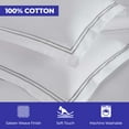 thumbnail image 3 of BNM Two-Line Embroidered Cotton Duvet Cover Set, King/California King, White/Silver, 3 of 9