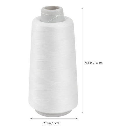 Bleached 3000 Yards Polyester Sewing Thread for Sewing Machine (White ...