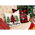 HAPPINESS Soft Touch 18x18 Modern Christmas Buffalo Check Decorative