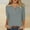 Gray, variant on Summer Shirts 3/4 Sleeve Tops for Women Fashion Casual Summer Blouses Solid Color 3/4 Sleeved V-Neck Top