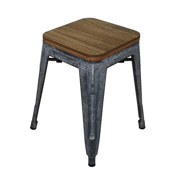 9 lbs Wood Top Stool with Metal Base