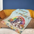 thumbnail image 4 of Wagging Tail Alaskan Malamute Celebrates Rainbow Pride Month LGBT LGBTQ+ Cozy Fleece Blanket Alaska Mal Dog Lovers Gifts Warm Soft Throw Blanket - 01003, 4 of 5