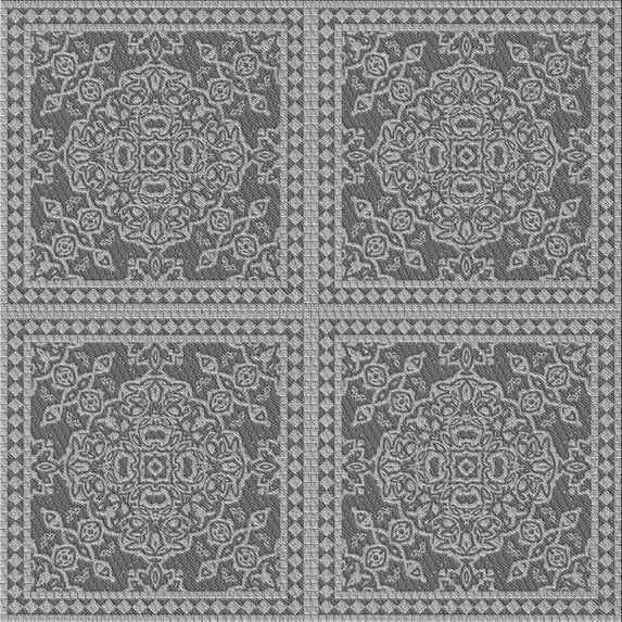 Ahgly Company Indoor Square Patterned Carbon Gray Area Rugs, 7' Square