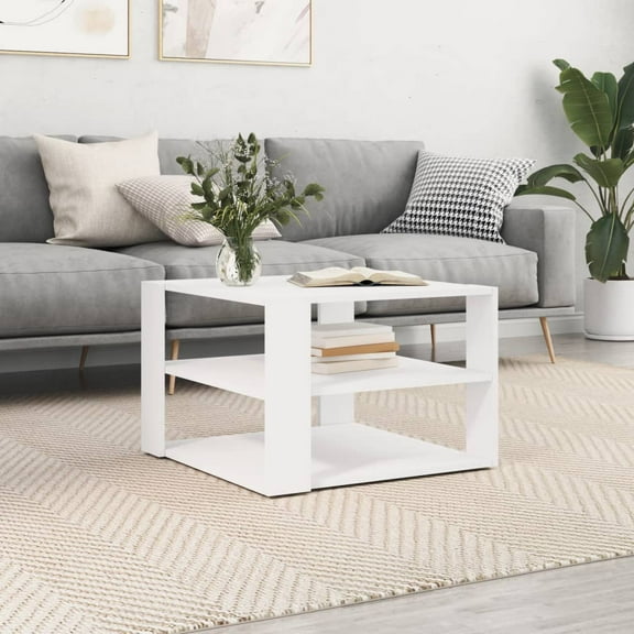 vidaXL Coffee Table White Engineered Wood Small Coffee Table Square