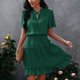 thumbnail image 2 of Vestido de jersey de manga corta con cuello en V liso a la moda de verano para mujer Pompotops ghjkhdj17402, 2 of 7