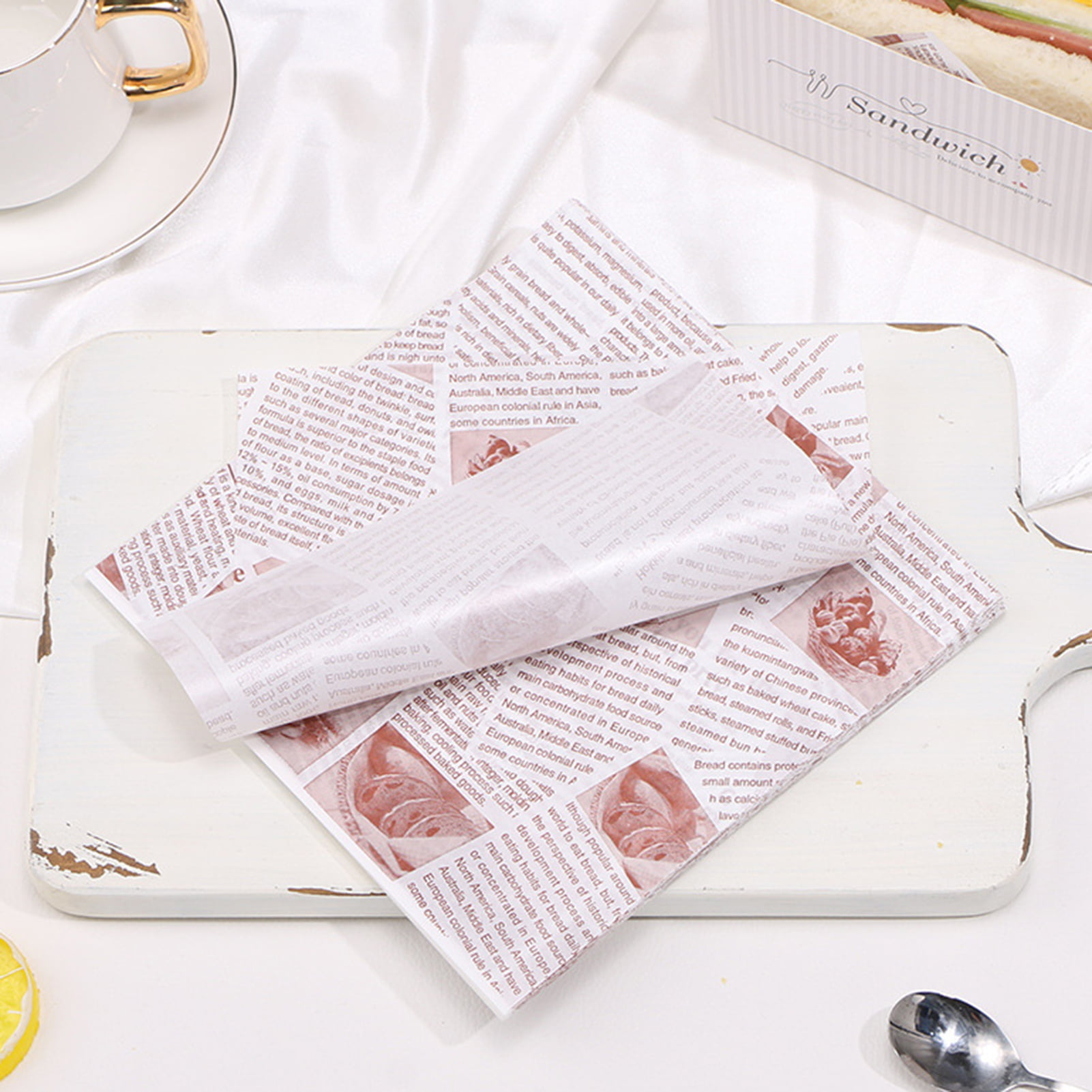 50pcs Sandwich Wrapping Paper Folding-Free Oil-Proof Burgers Use Home  Breakfast Baked Snacks For One-Time Packaging Decoration - AliExpress
