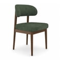 thumbnail image 6 of ClinQ Chenille Dining Chairs Set of 4, Modern Upholstered Kitchen Side Chair with Curved Back, Solid Wood Legs for Dining Room, Green, 6 of 10