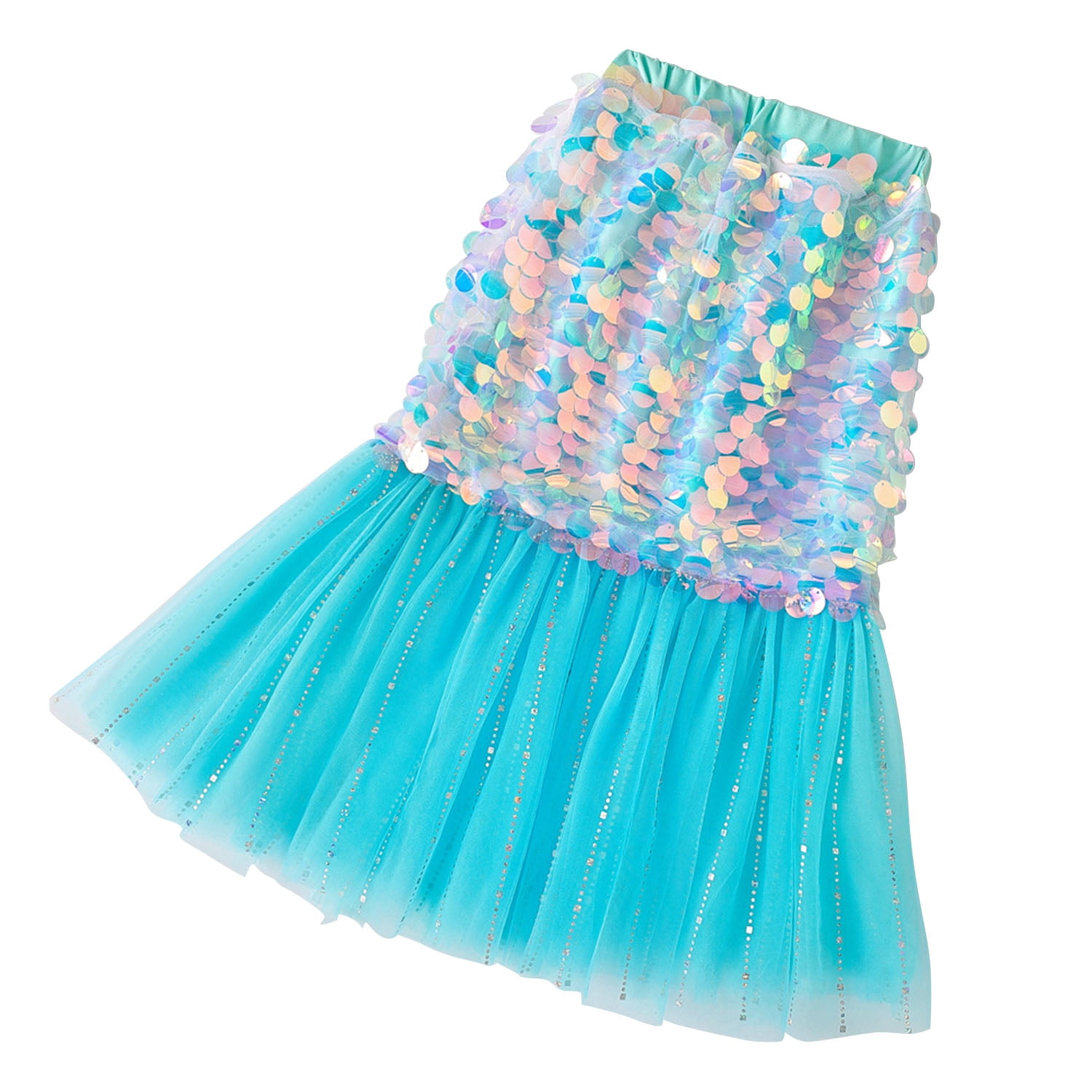 Little Girls & Big Girls Sequins Mermaid Skirt Q796 Sizes 2-14