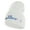 White, variant on US Air Force Navy Letter Symbol Embroidered 8 Inch Solid Knit Short Beanie Made in USA - Carolina Blue OSFM