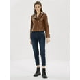 thumbnail image 6 of Jacket Faux Leather Women Tassel Leather Motorcycle Jacket Women Fall Streetwear Brown S, 6 of 9