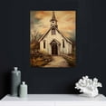thumbnail image 4 of Awypu  Canvas Wall Art Church Painting Until God Opens The Next Door Vintage Church With Rustic Barn Door Artwork Painting for Modern Living Room Office Decor Framed Ready to Hang, 4 of 4