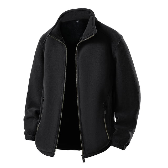 Veste Doublée en Polaire pour Hommes Manches Longues Fermeture Éclair devant Haut Décontracté pour Extérieur et Intérieur