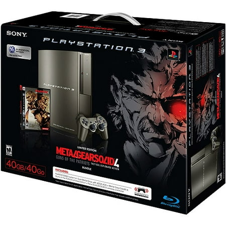 PlayStation 3 40GB Limited Edition Kojima Silver Bundle w/ Metal Gear Solid 4