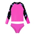 thumbnail image 3 of TiaoBug Kids Girls 2 Piece Rash Guard Bathing Suit Swimsuits Long Sleeve Tankini Shirts Printed Bikini Briefs Beach Swimwear Pegasus&Rose 6, 3 of 7