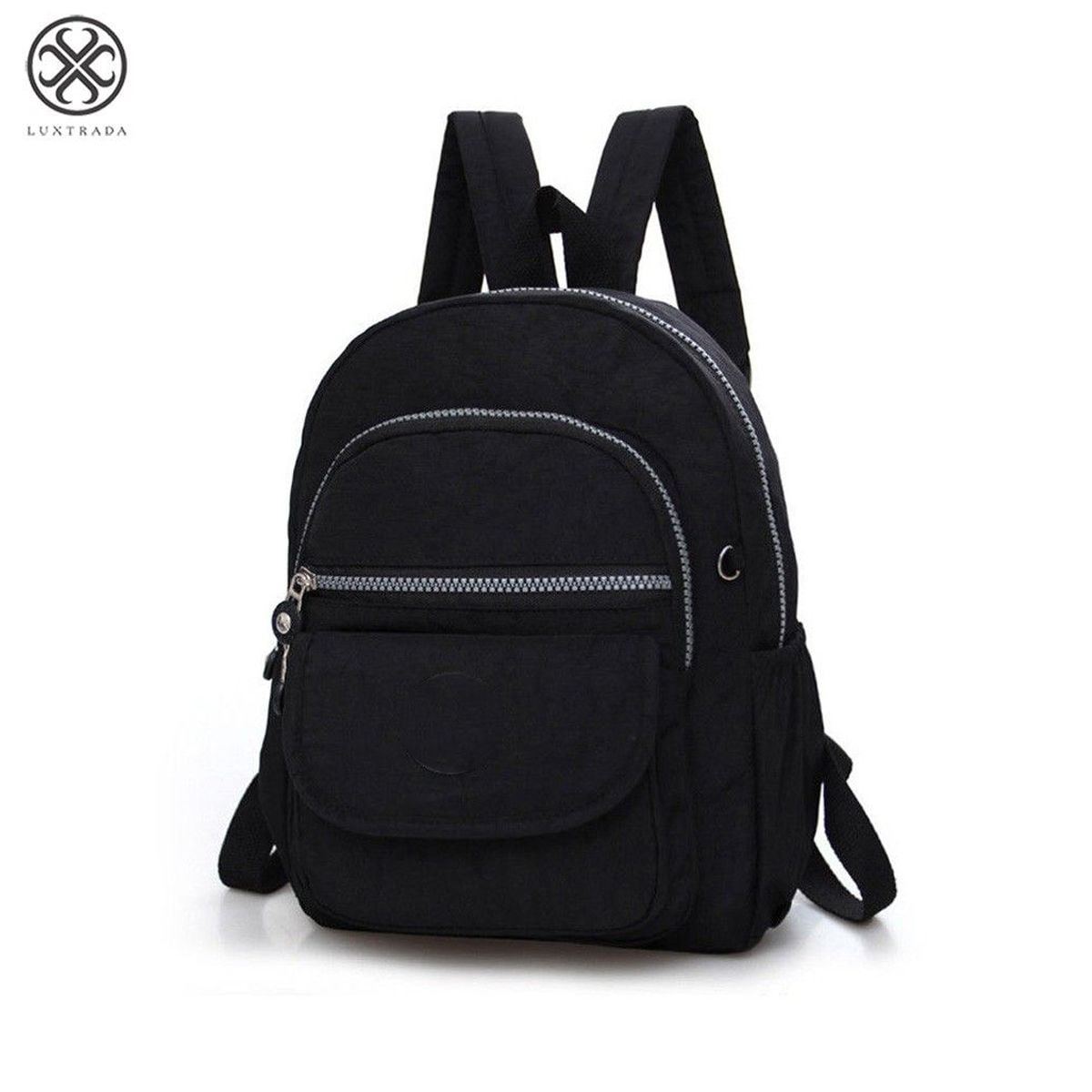 Madison & Dakota 13.5”L Mini Canvas Backpack for Everyday, School,  Recreation, Commuting and Travel in Black