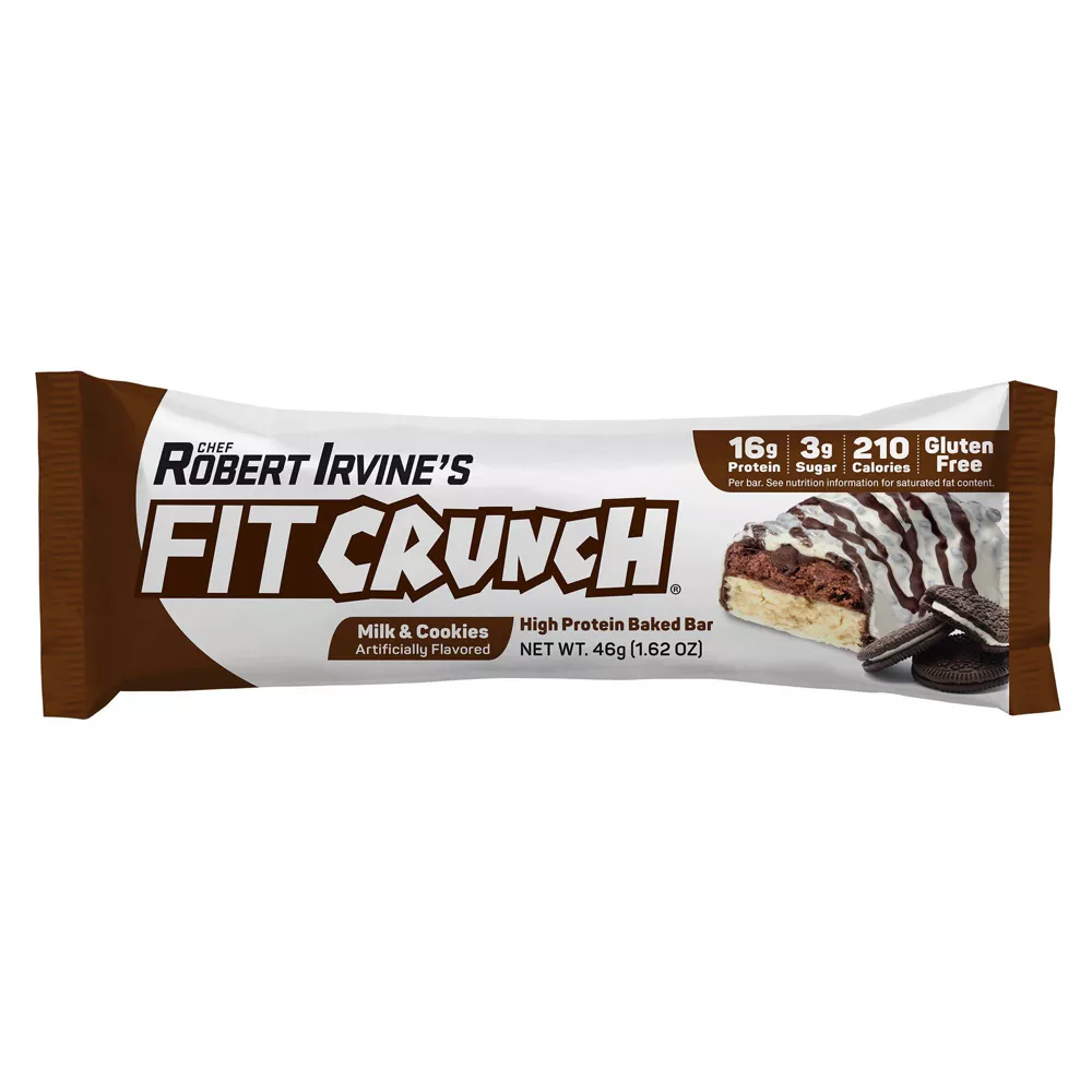 FITCRUNCH High Protein Baked Bar, Milk & Cookies, 16g Protein, 1.62 oz, 4 Count