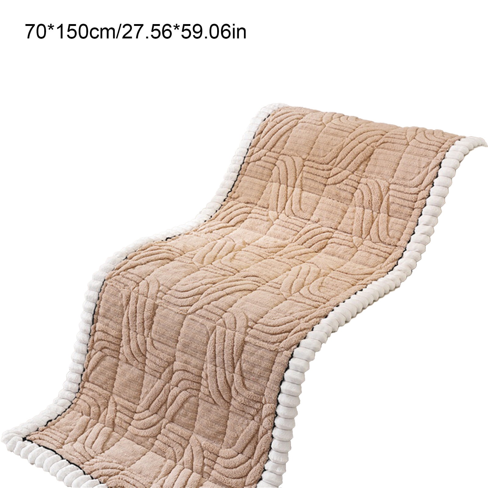 Soft Flannel Sofa Cushion for Fall and Winter, Thickened Plush One Piece Seat Cushion with Non Slip Bottom, Warm Sofa Pad for Couch Decoration and Furniture Protection, 59 x 27.6 in