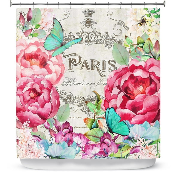 Shower Curtains 70" x 73" from DiaNoche Designs by Tina Lavoie - Paris Flower Market 2