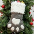 thumbnail image 2 of Odeerbi Christmas Stocking Christmas Socks Christmas Tree Decoration Supplies Christmas Red And Gray Long-haired Dog Paw Socks Christmas Socks Gift Bag Gray, 2 of 4