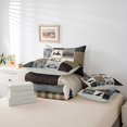 thumbnail image 5 of Manfei Rustic Bear Wolf Bedding Comforter Set 7pcs, Farmhouse Woodland Wildlife Queen Bedding Sets, Countryside Theme Reversible Queen Sheet Sets, Microfiber Bedroom Decor, 5 of 7