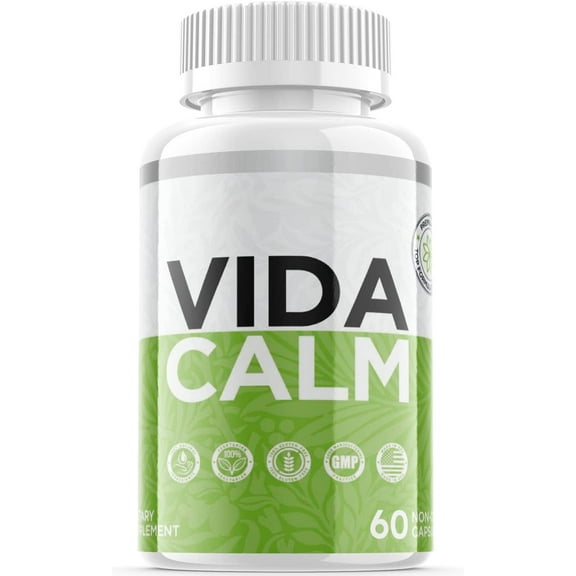 (1 Pack) Vida Calm - Dietary Supplement for Focus, Memory, Clarity, Energy, Improved Sleep, Calm and Relax Mind - Advanced Cognitive Formula for Maximum Strength - 60 Capsules