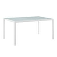 thumbnail image 1 of Modway Raleigh Table à Manger d'Extérieur en Aluminium et Verre de 59 Pouces pour Patio, Blanc, 1 of 5