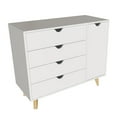 thumbnail image 2 of Falkk Furniture Modern Dresser for Bedroom – Chest of Drawers – Combo Dresser – White, 2 of 5