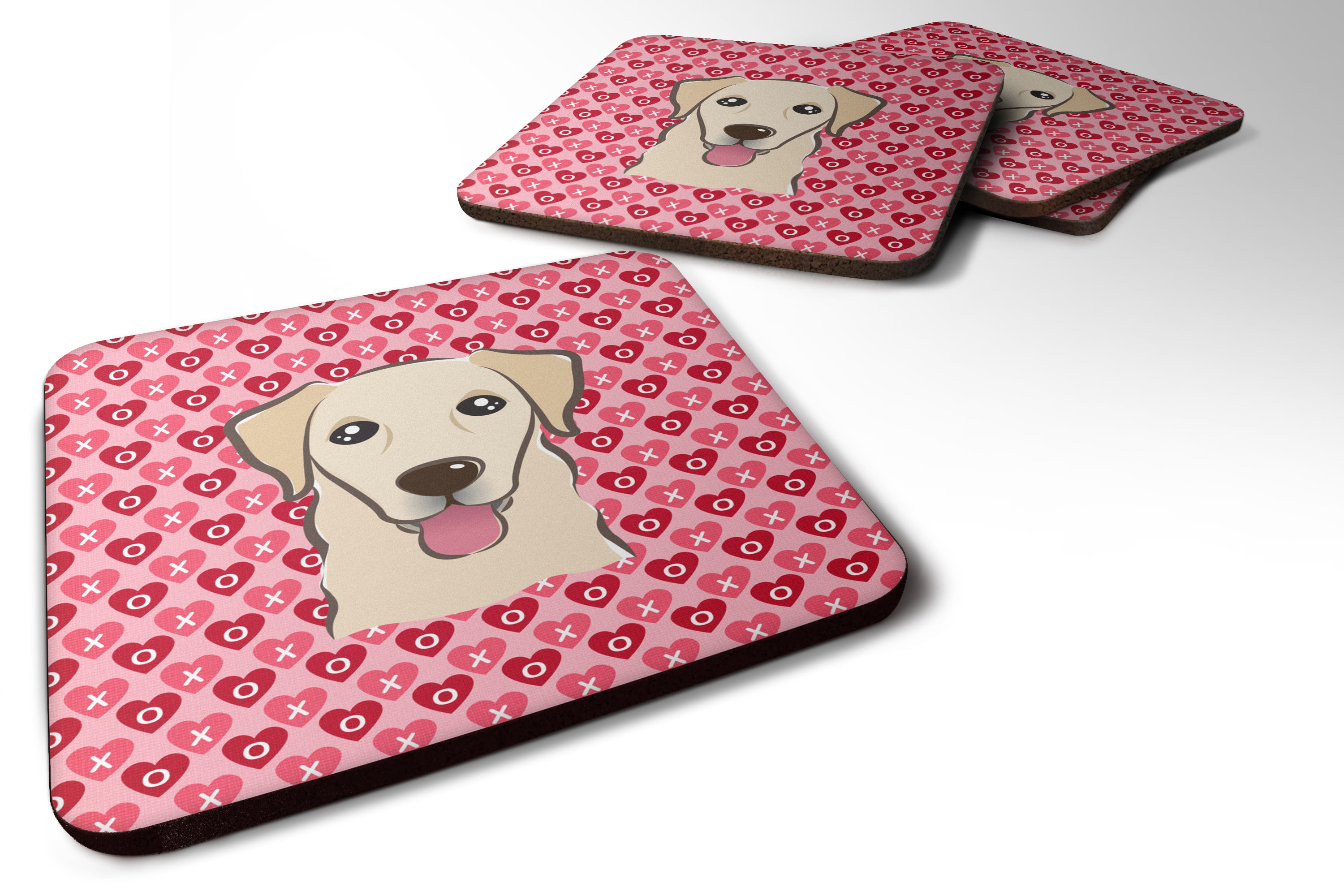 Set of 4 Golden Retriever Hearts Foam Coasters Set of 4 BB5322FC ...