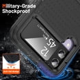 thumbnail image 3 of Dteck for Galaxy Z Flip 4 / Z Flip 3 Case,Shockproof Silicone Rubber with Hard PC Rugged Full Body Protection Phone Cover for Samsung Galaxy Z Flip 3/4,Black, 3 of 7