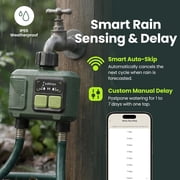 Soildrops Smart Sprinkler Timer — 2 Zones, App Control, 1,000 ft Wi-Fi Hub