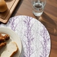 thumbnail image 4 of Round Placemats Tree Branch 15 inch Set of 6 Table Mats for Dining Table Purple Grey Heat Resistant Non-Slip Kitchen & Home Decorative Place Mat Set, 4 of 8