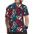 thumbnail image 2 of Wukai Geometric Elements Print Men's Short-Sleeved Mesh T-Shirt,Quick-Dry Short Sleeve Workout T-Shirt-Small, 2 of 8