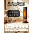 thumbnail image 3 of Nepsam 25" 1500W Tower Space Heater, 3-Color 3D Flame, Tower Heater with 70 °Oscillation, 4 Modes & 24H-Timer, for Living Room, Office, Bathroom, 3 of 11