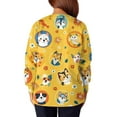 thumbnail image 5 of Dwralegc Scrub Jackets for Woman Plus Size Nurse Jacket Cute Cartoon Print Long Sleeve Scrub Top Snap Front Working Nursing Uniforms Yellow 2XL, 5 of 5