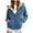 Blue, variant on Merry Zip Up Hoodie Women Merry Christmas Fleece Sherpa Lined Track Jacket Funny Letter Printed Thicken Cozy Warm Coats with Pockets M