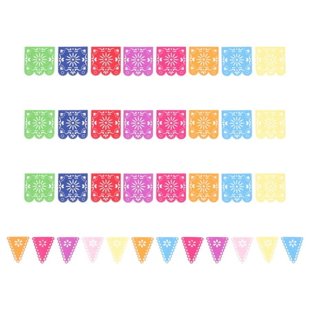 

1 Set Mexican Papel Picado Banner Dia de Muertos Hanging Flags Mexican Party Decorations