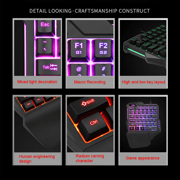 Teclado Para Juegos Con Una Sola Mano Rgb 35 Teclas