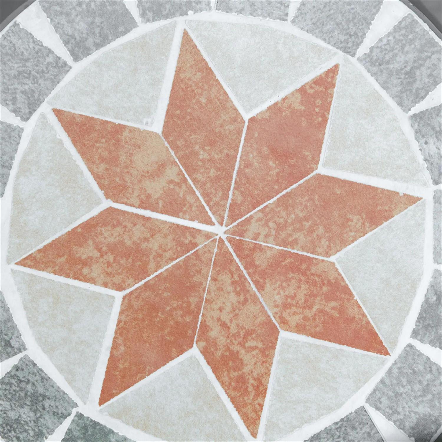 Demi Bonn 12" Patio Round Side Table, Outdoor Footstool Plant Stand, Garden Mosaic Decorative End Table for Backyard, Lawn, Balcony, Porch, Gray